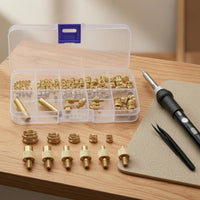 Interchangeable Heads Hot-Melt Insert Nut Soldering Kit Transparent Storage Case Insert Nut Soldering Iron Compartment Organizer