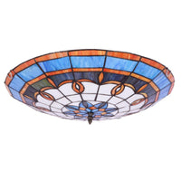 Ceiling Light with Stained-Glass Shade Patterned Stained Glass Ceiling Light Vibrant Hardwired for Children, Bedroom