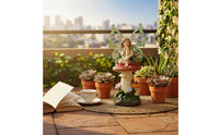 Luminous Fairy Statue Whimsical Mushroom Fairy Lamp Cute Solar Mushroom Statue for Patio, Balcony