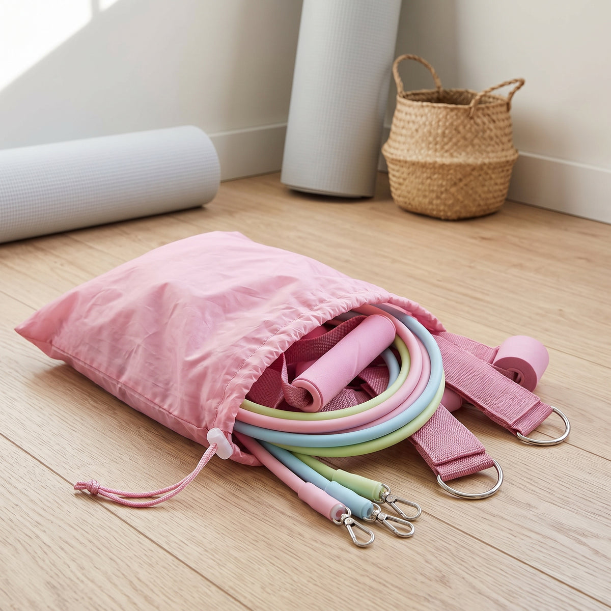 Resistance Band Set with Door Anchor for Yoga, Pilates, and Strength Training
