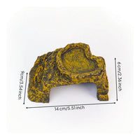 Reptile Hide with Basking Platform Multi-Purpose Hide Cave with Basking Platform Reptile Cave with Step Ledge Faux-Stone