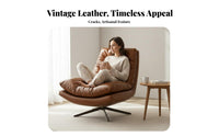 Vintage design Upholstered rotating Armchair mid-1900sera Modern Design rotating Armchair Padded paddings Single Sofa Plush Comfort for Readers, Adults, Homeowners, Living Room, Balcony, Home Office, perusing corner