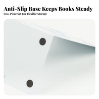 2 Pieces Metal Bookend Sturdy Student Book Divider Sturdy L-Shaped Book Stopper for Students, Home Organizers, Study Room, Classroom, Library