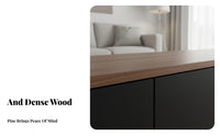 2 Pieces TV Stand and Coffee Table Set Walnut Color Media Console with Matching Tables Space-Saving Living Room Furniture for Homeowners, Families