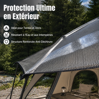Transparent PVC Mesh Fabric, 150 cm x 91.44 m, 240 g/m², Tear-Resistant and Waterproof