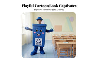 Comfortable Trash Can Mascot Costume Lightweight Garbage Can Cartoon Outfit Easy to Wear Waste Sorting Mascot Suit Breathable Material for Children, Educators, Educational Activities, Promotional Events, Accessible Ing Ceremonies, Halloween