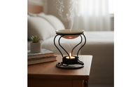 Candle Holder with Dish Compact Iron Candle Holder Centerpiece Tabletop Decor Black for, Bedside Table