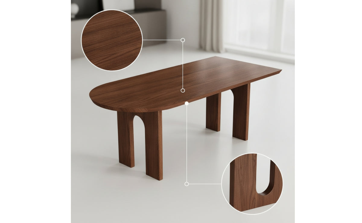 Long-Lasting Oblong Table Sturdy Wood Dining Table Wobble-Secure Furniture Rustic for Apartment