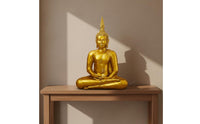 Thai Style Buddha Sculpture Temple Influenced Southeast Asian Buddha Statue Ornate Design for Restaurant, Hotel Entrance, Entryway