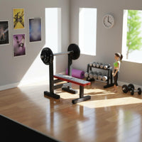 1/12 Scale Miniature Bench Press, Compact Size Tiny Fitness Equipment Model, Realistic Barbell Weight Set for Dollhouse Gym, Diorama Makers, Sand Table Scene, Hobbyist Accessories