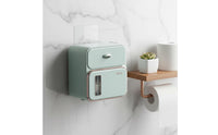 Waterproof Toilet Paper Holder Easy Installation Wall Mounted Tissue Box Multi-Function Dispenser Lavatory Storage Box with Drawer