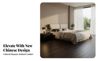 Upholstered foundation Frame Modern Chinese Design Upholstered Wood Frame Song period design sensibility Bedroom Furnishing for pairs, Adults, Apartment, Home