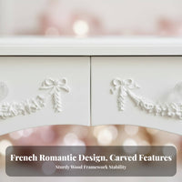 Ornate Dressing Table Set Multi-Drawer Storage for Apartment, Girls, Homeowners