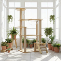 Stable and Sturdy Multi-Level Cat Tree with Space Capsules Strong Load-Bearing Pet Furniture for Indoor