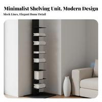 Punchno-Drill Invisible Bookshelf Space-Saving Bookcase Effortlessstanding Book Organizer Easy Assembly for Apartment Dwellers, Homeowners, Living Room, Small Areas, Reading Corner, Bedroom