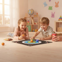 Tabletop Flicking Board Game with Balls Portable Cloth Board Game Interactive Easy-to-Learn for Families, Parties