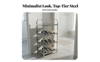 Space-Saving Stainless Steel Shoe Rack Reinforced Design Multi-Tier Shoe Shelf Heavy Duty Multifunctional for Apartment Dwellers, Homeowners, Entryway, Bathroom, Dorm Room, Small Areas