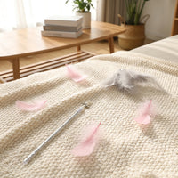 Interactive Cat Toy, Cat Teaser for Boredom, Feather Fishing Pole, Chew Resistant, Sound Feature, 2 Pieces