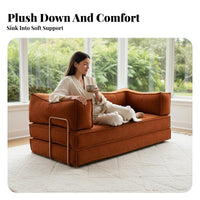 Foldable Design Fold-extendable Double Loveseat two-in-solePurpose Sleeper Sofa Vintage design aesthetic transformable Couch Space-Saving for Apartment Dwellers, Students, Small Spaces, Living Room, Lounge Area, Home Office