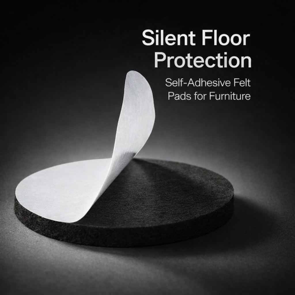 Felt Self-Adhesive Anti-Scratch Floor Protector, Silent Felt Furniture Leg Pads for Hardwood Floors