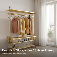 unrestrictedstanding Rolling Garment Rack with Shelf Minimalist Design Clothes Rail Easy Assembly Clothing Organizer sturdy Duty for Homeowners, Students, Renters, Balcony, Dorm Room, Entryway