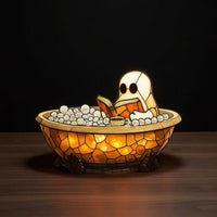 Ghost Reading Book Lamp Resin Figurine