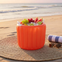 Easy to Inflate PVC Ice Tub Portable Inflatable Ice Container Lightweight Inflatable Beer Container Sturdy and Long-Lasting for Outdoor, Barbecue, Picnic