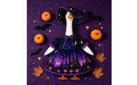 Goose in Witch Costume Resistant Witch Goose Figurine Gothic Halloween Outfit for Collectors, Mantel, Entryway