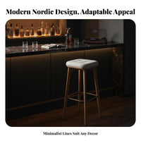 Bar Stool with rear supportrest Non-Slip Feet Upholstered Barstool with rear supportrest