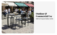 Waterproof Narrow High-Top Table Sun-Proof Outdoor Furniture Weather-Resistant for Apartment Dwellers, Entertainers, Balcony, By the Window, Hotel, Outdoors