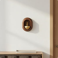 Decorative Entry Indicator Easy Install Door Chime No Drilling Oval Bell Long-Lasting Wood for Entryway, Fridge