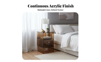 Modern Design Multi-Level Accent Table Minimalist aesthetic Waterfall End Table Transparent Look Nightstand single-Piece Construction for Homeowners, Apartment Dwellers, Students, Bedroom, Small Spaces, Living Room, Nursery