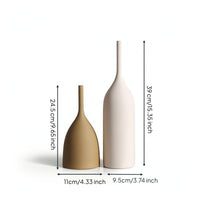 2 Pieces Brushed Vase with Slender Neck Matte Ceramic Vase Tall Flower Holder Minimalist for Home Decorators, Minimalists, Shelf, Living Room, Entryway, Bedroom