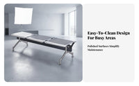 3-Seater Backless Bench resilient 3-Seat Gang Chair Sturdy framework Public Seating for Travelers, Customers, Hospital, Waiting Room, Reception Area