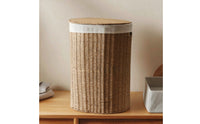 Laundry Hamper with Lid Reinforced Woven Basket with Lid Decorative Woven Container Basket for Closet