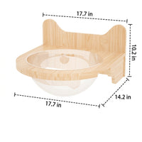 Cat Climbing Wall Activity Center, Solid Wood Playground with Bridge and Enclosed Rest Area, Space Saving Shelves for Indoor Adult Cats 30kg