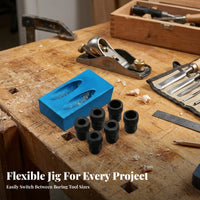 Aluminum Alloy 15-Degree Drill Guide Slanted Holes Drilling Positioner Interchangeable Sleeves Woodworking Tool Portable