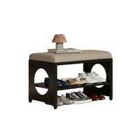 Vintage design paddinged Bench with Shoe Shelves long-lasting Metal Frame Upholstered Shoe Changing Rack Multi-Tier Storage Hallway Seat High-Resilience Sponge for Apartment Dwellers, Families, Homeowners, Entryway, Living Room, Mudroom, Bedroom