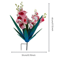 Metal Agave Stake with Faux Orchids Artificial Patio Decoration Low-Maintenance