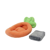 Vegetable-Shaped Pet Bed Soft Pet Bed with Blanket Washable for Young Dogs