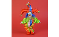 Ceramic Jester Doll Porcelain Head, Hands, and Feet Collectible Circus Clown Doll Movable Limbs House Decoration for Collectors