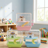 Portable Hamster Cage and Pet Carrier Multi-pack, Square Shape Wire Metal Habitat Suitable for Hamsters and Small Pets for Four Seasons Outdoor Use