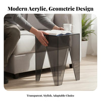 Lightweight and Movable Transparent Accent Table Minimalist Design Transparent Geometric Pedestal Space-Saving Nightstand Easy to Clean for Interior Designers, Young Adults, Living Room, Bedroom, Small Areas, Entryway