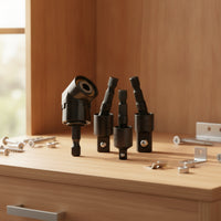 3 Pieces Angled Screwdriver Socket Adapter Light to Medium Duty Hex Shank Adapter with Rotating Joint for DIYers