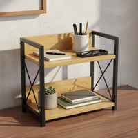 Wood and Metal seasoning Rack Multipurpose 2-Tier Counter Organizer Space Saving Freestanding Desktop Shelf for Kitchen