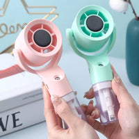 Fan with Water Spray Easy to Carry Handheld Fan with Water Reservoir Operated Portable Misting Humidifier for Commuters, Desk