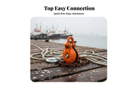 Rotating Hook Pulley Single Sheave Robust Metal Pulley Sturdy-duty Construction 360-degree Rotating Hook Prevents Rope Tangling Suitable for Rigging Vehicle Recovery Commercial Lifting Nautical Projects
