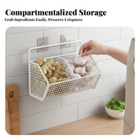 Hanging Produce Basket Space-Saving Kitchen Organizer Easy Assembly for Bathroom