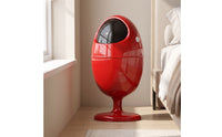 Open Top Capsule Trash Bin Compact Trash Bin with Dual Compartments Space-Saving Wastebasket Glossy for Office, Bedroom
