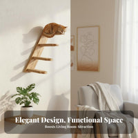 Space Saving Cat Wall Furniture Solid Wood Wall Mounted Cat Shelves Easy to Install Pet Supplies Sturdy for Indoor Cats, Apartment Dwellers, Small Homes, Living Room, Bedroom, Home